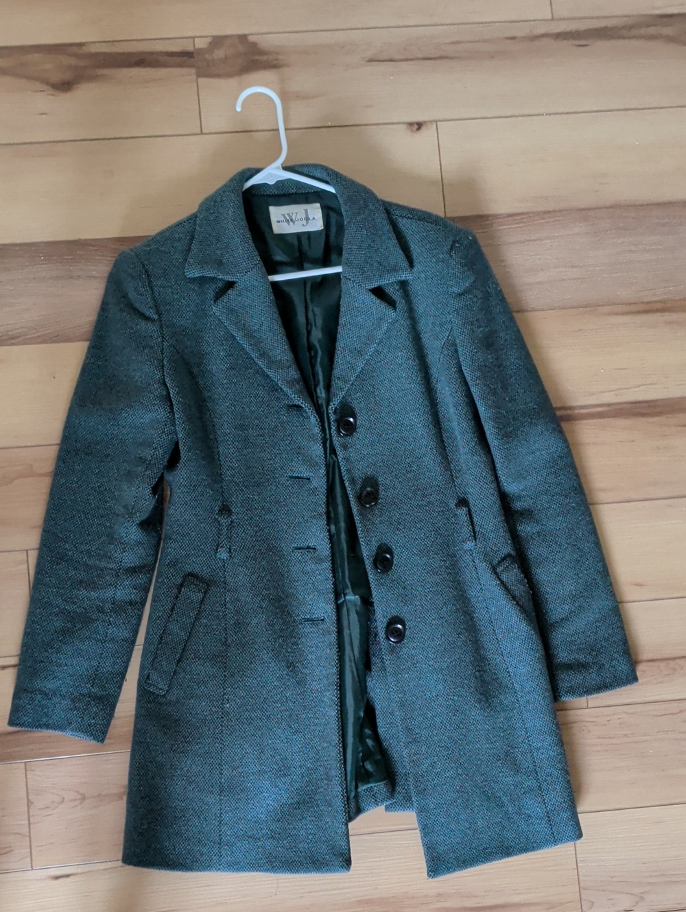 Women's Green Tweed Overcoat - From Korea!